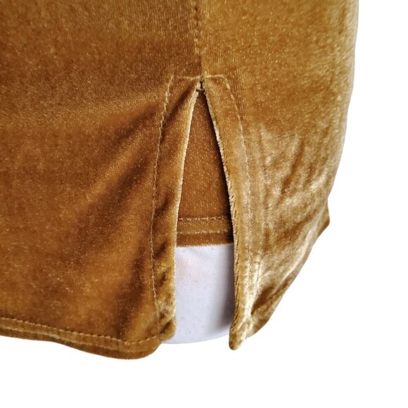 Micro Mini Skirt Skort Velvet Y2K Schoolgirl Grunge Retro Velvet Caramel 90s XS - Picture 7 of 14